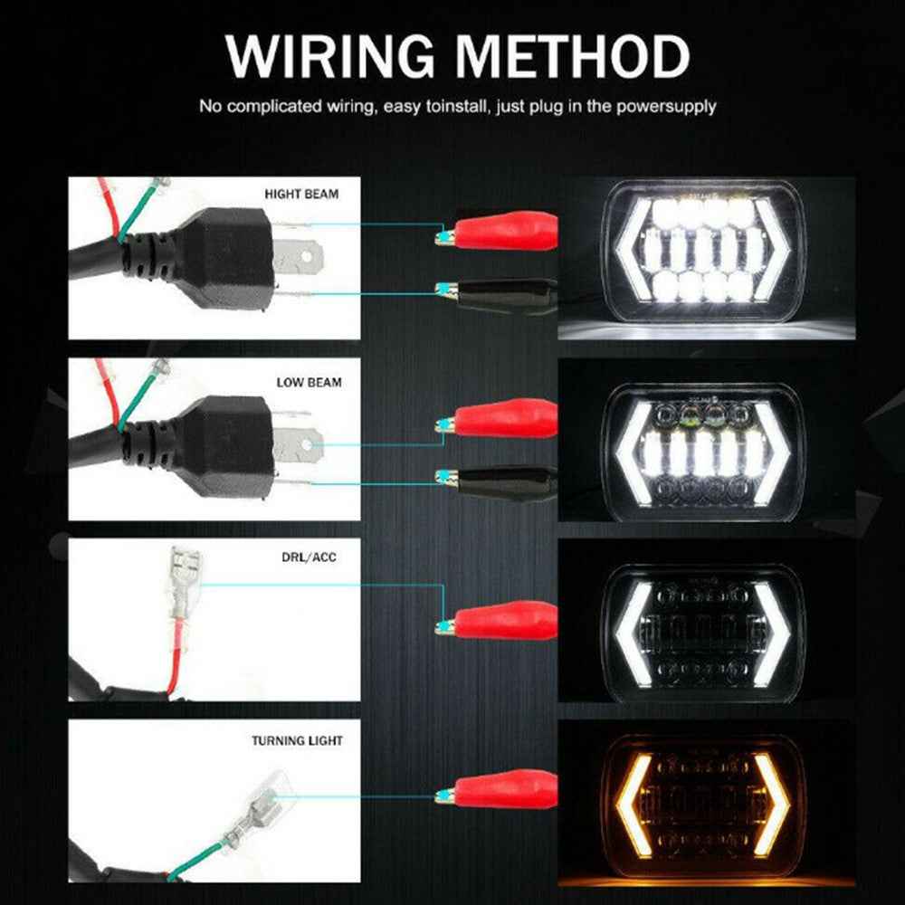 7 Inch 13-LED Arrow Design Square Head Lamp IP67 Waterproof Car Daytime Running Light