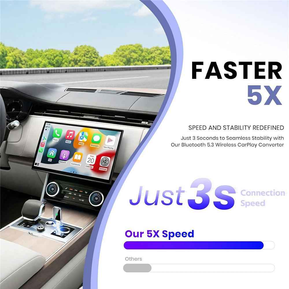 Wired to Wireless CarPlay Android Auto Adapter 2 In 1 Plug and Play USB Dongle 5G WiFi Smart AI Box