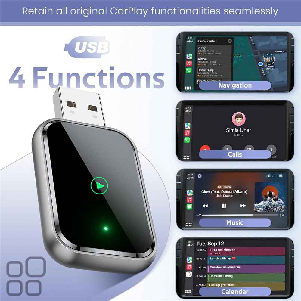 Wired to Wireless CarPlay Android Auto Adapter 2 In 1 Plug and Play USB Dongle 5G WiFi Smart AI Box