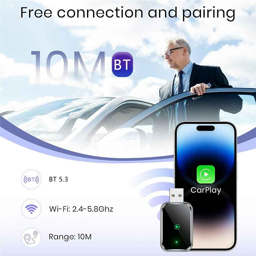 Wired to Wireless CarPlay Android Auto Adapter 2 In 1 Plug and Play USB Dongle 5G WiFi Smart AI Box