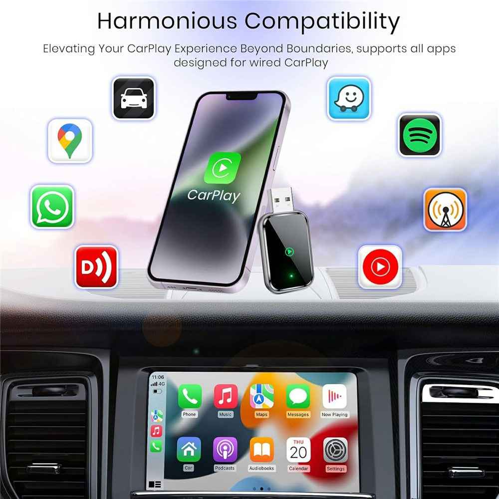 Wired to Wireless CarPlay Android Auto Adapter 2 In 1 Plug and Play USB Dongle 5G WiFi Smart AI Box