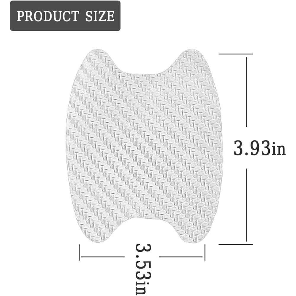 4Pcs Car Door Handle Cup Protector Carbon Fiber Sticker Anti Scratch Paint Protection Decal - White