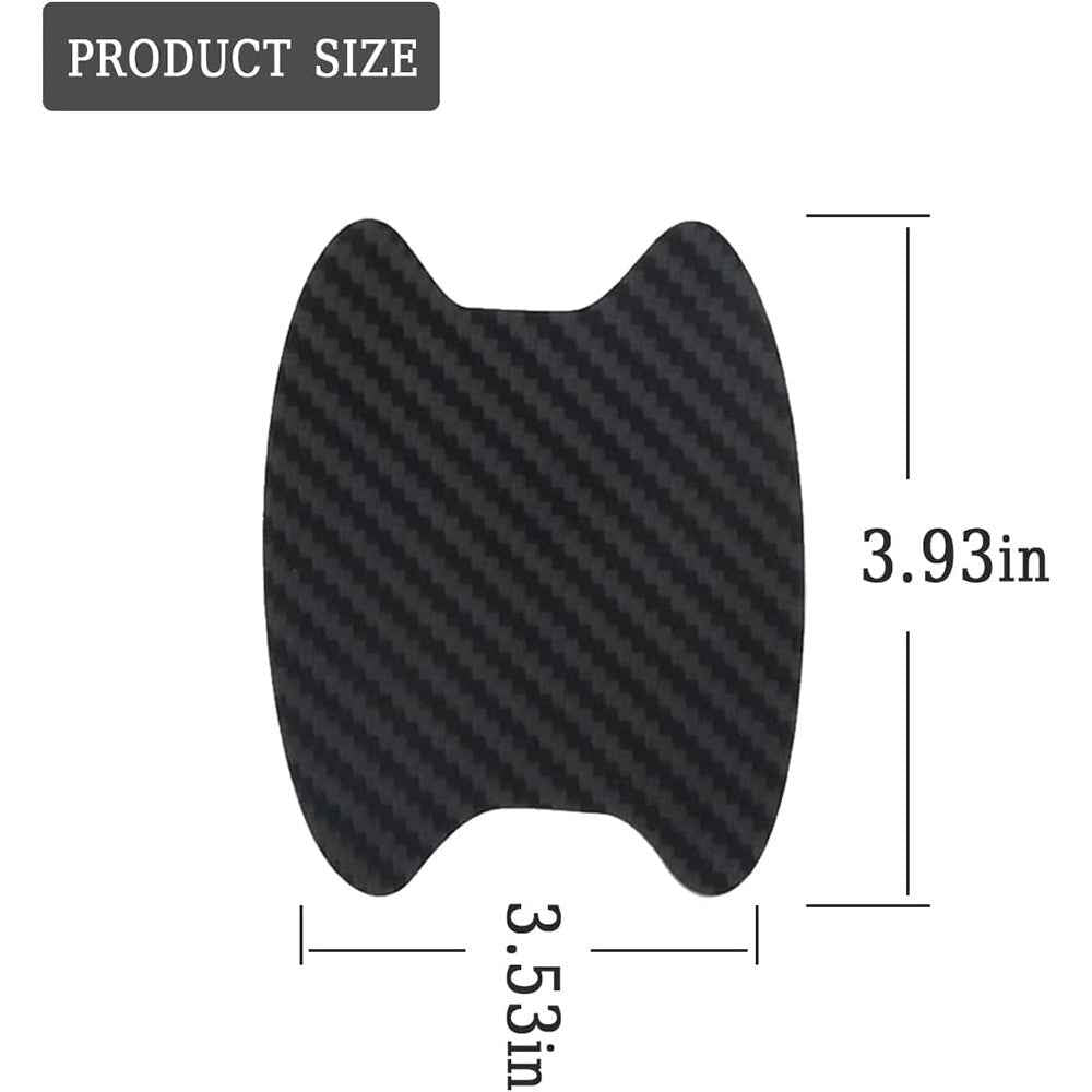 4Pcs Car Door Handle Cup Protector Carbon Fiber Sticker Anti Scratch Paint Protection Decal - Black