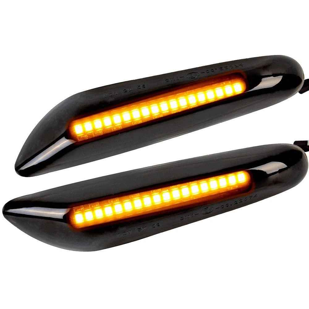 1 Pair Dynamic LED Side Marker Turn Signal Lights for E90 E60 E88 X1 X3 Sequential Flowing Lamp
