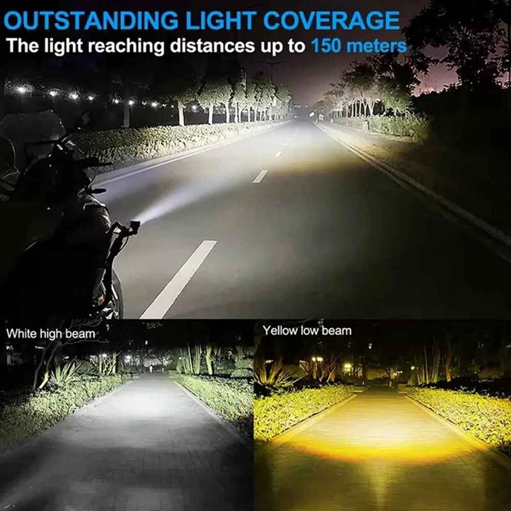 Motorcycle LED Spotlight 20W 5000LM Headlight High Low Beam Front Lamp for ATV / SUV / UTV