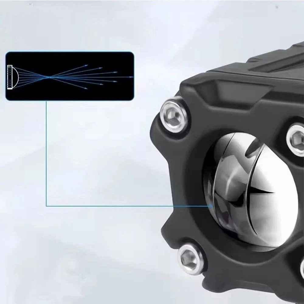 Motorcycle LED Spotlight 20W 5000LM Headlight High Low Beam Front Lamp for ATV / SUV / UTV