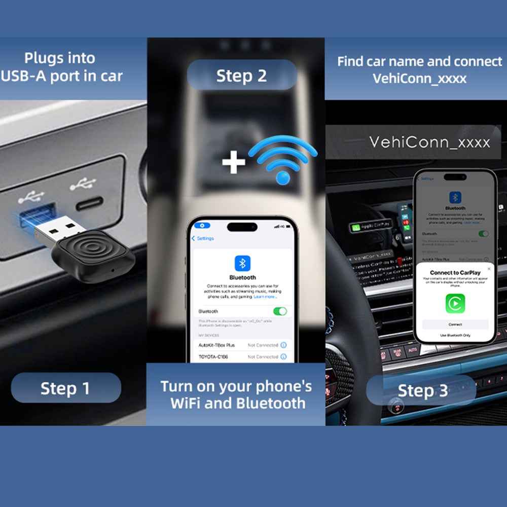 CARLINKIT Mini Ultra Wireless CarPlay Android Auto Adapter for Wired CarPlay Android Auto Car Upgrade