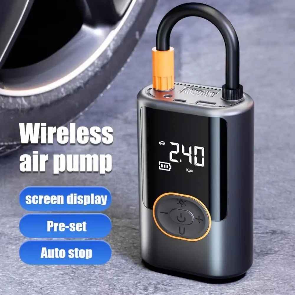 19 Cylinders Portable Wireless Car Tire Inflator Digital Tire Pressure Detection Air Pump with Power Bank Function
