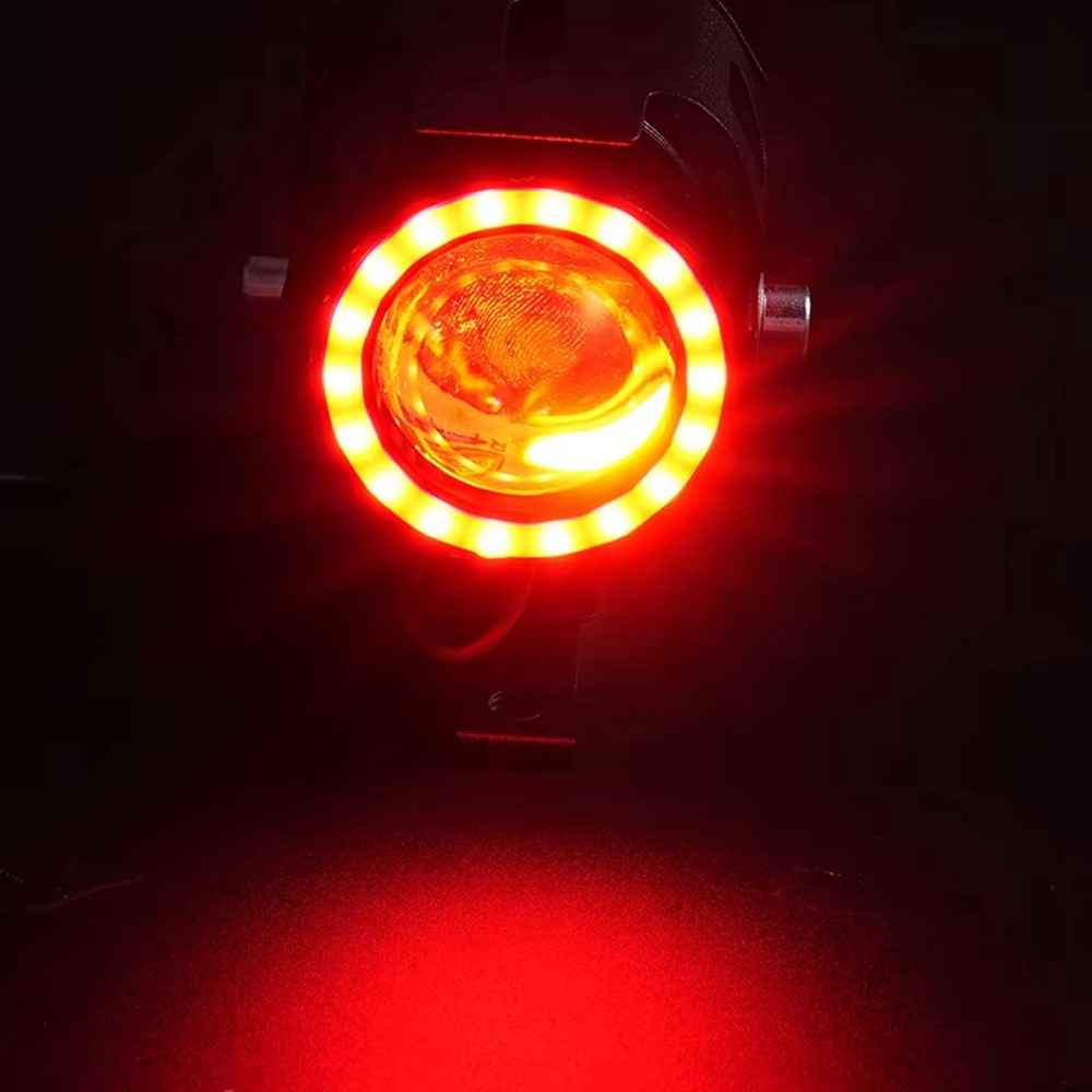 Waterproof Motorcycle Headlight with Bluetooth-Compatible Speaker High Low Beam Fog Light - Orange