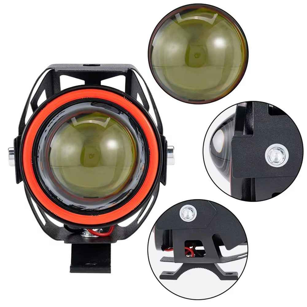 Waterproof Motorcycle Headlight with Bluetooth-compatible Speaker High Low Beam Fog Light - Blue