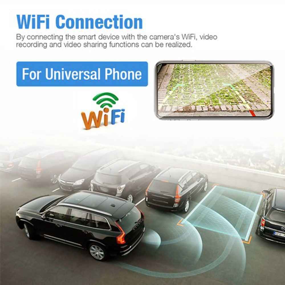 W103 Wireless Car Backup Camera Real Time Monitoring WiFi Rear View Reversing Camera Electronic Rearview Mirror