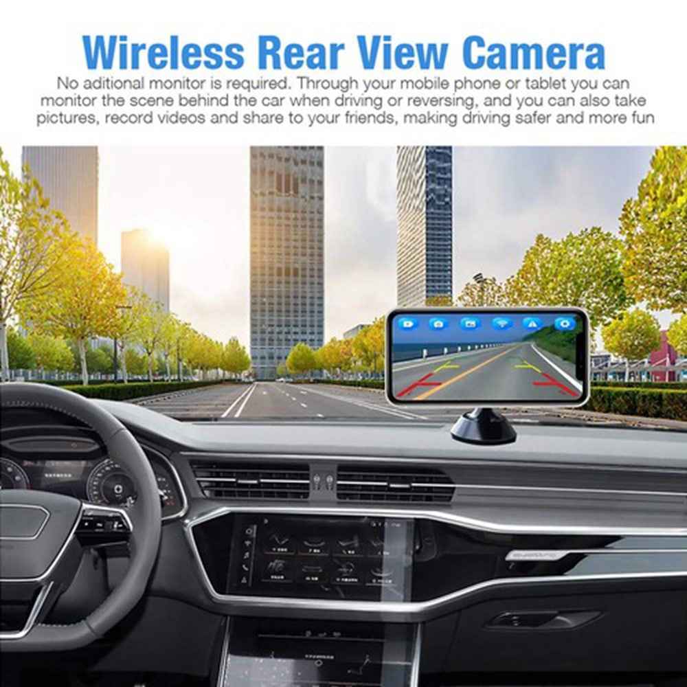 W103 Wireless Car Backup Camera Real Time Monitoring WiFi Rear View Reversing Camera Electronic Rearview Mirror