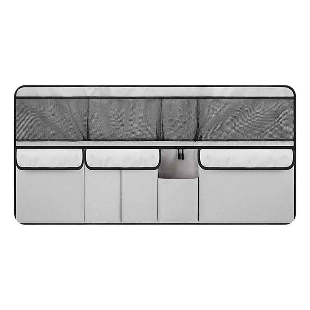 Multi-Pocket Car Back Seat Organizer Oxford Cloth Large Capacity Storage Bag Trunk Hanging Pouch - Beige