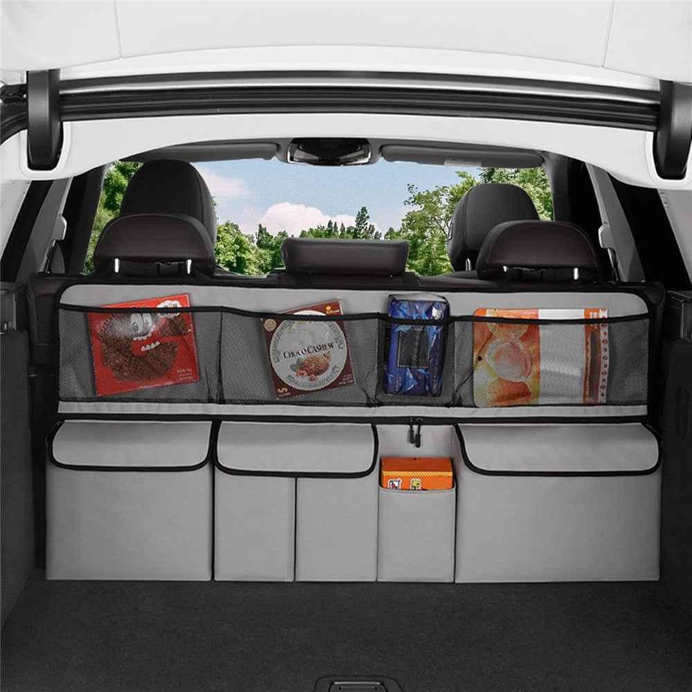 Multi-Pocket Car Back Seat Organizer Oxford Cloth Large Capacity Storage Bag Trunk Hanging Pouch - Black