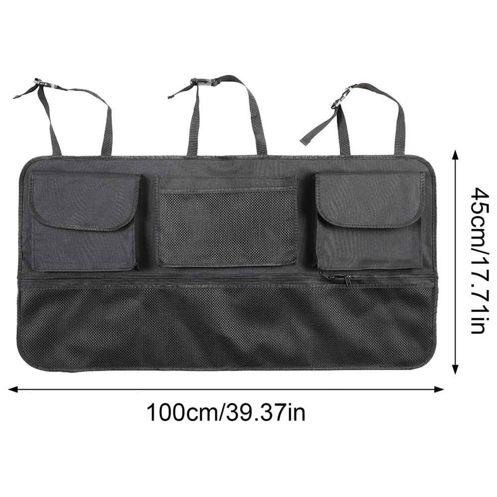 Large Capacity Car Trunk Organizer Backseat Storage Bag Oxford Fabric Multi Pocket Hanging Pouch - Black