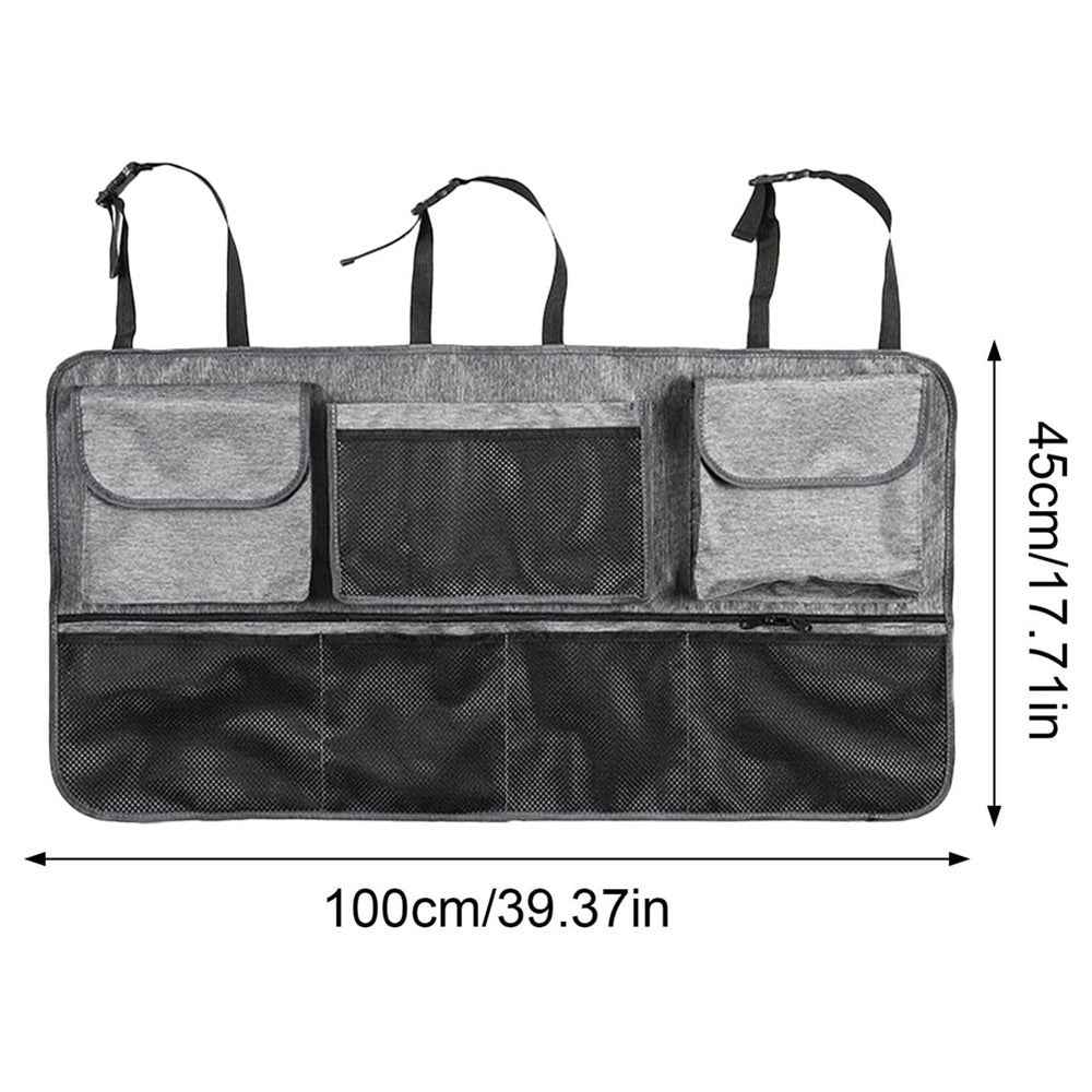 Large Capacity Car Trunk Organizer Backseat Storage Bag Oxford Fabric Multi Pocket Hanging Pouch - Grey