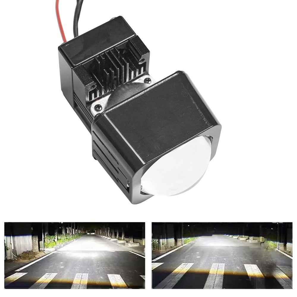 1.5 Inch Lens Waterproof LED Headlight Motorcycle High Low Beam Fog Light Built In Cooling Fan