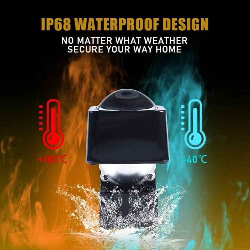 1.5 Inch Lens Waterproof LED Headlight Motorcycle High Low Beam Fog Light Built In Cooling Fan
