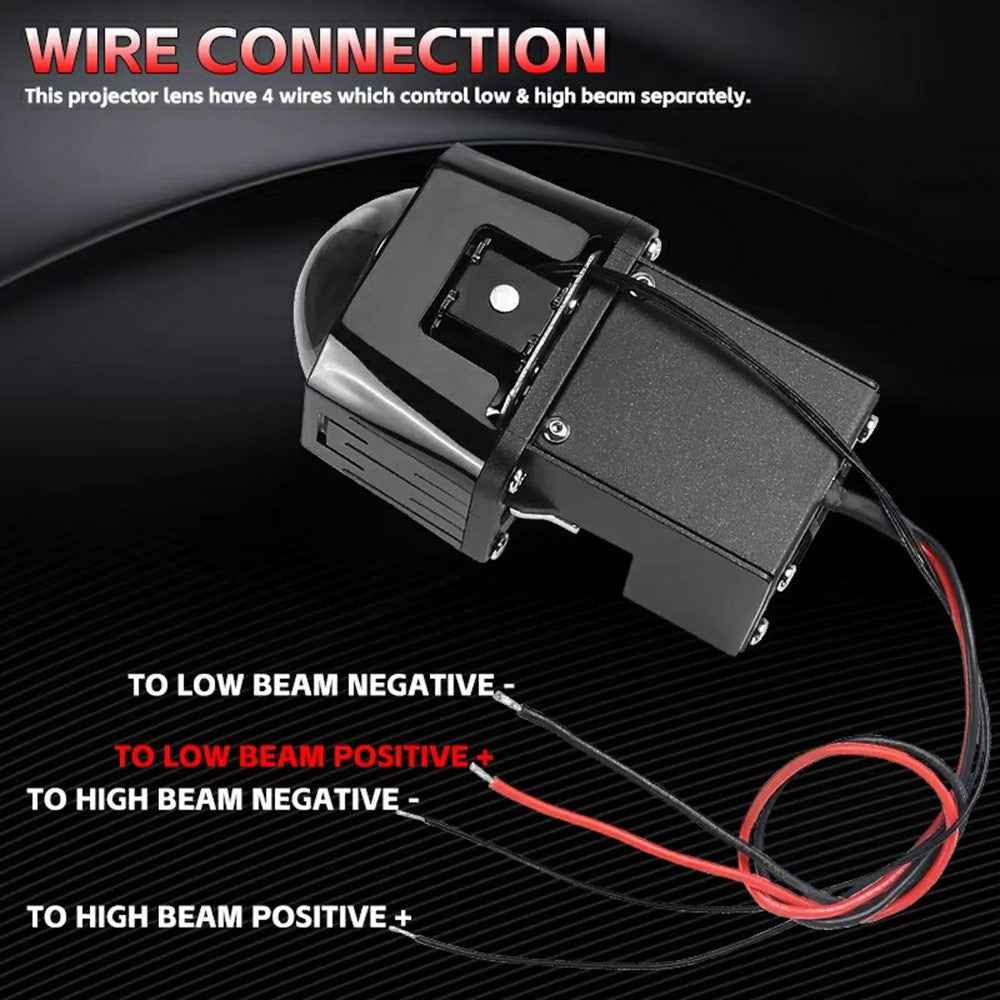 1.5 Inch Lens Waterproof LED Headlight Motorcycle High Low Beam Fog Light Built In Cooling Fan