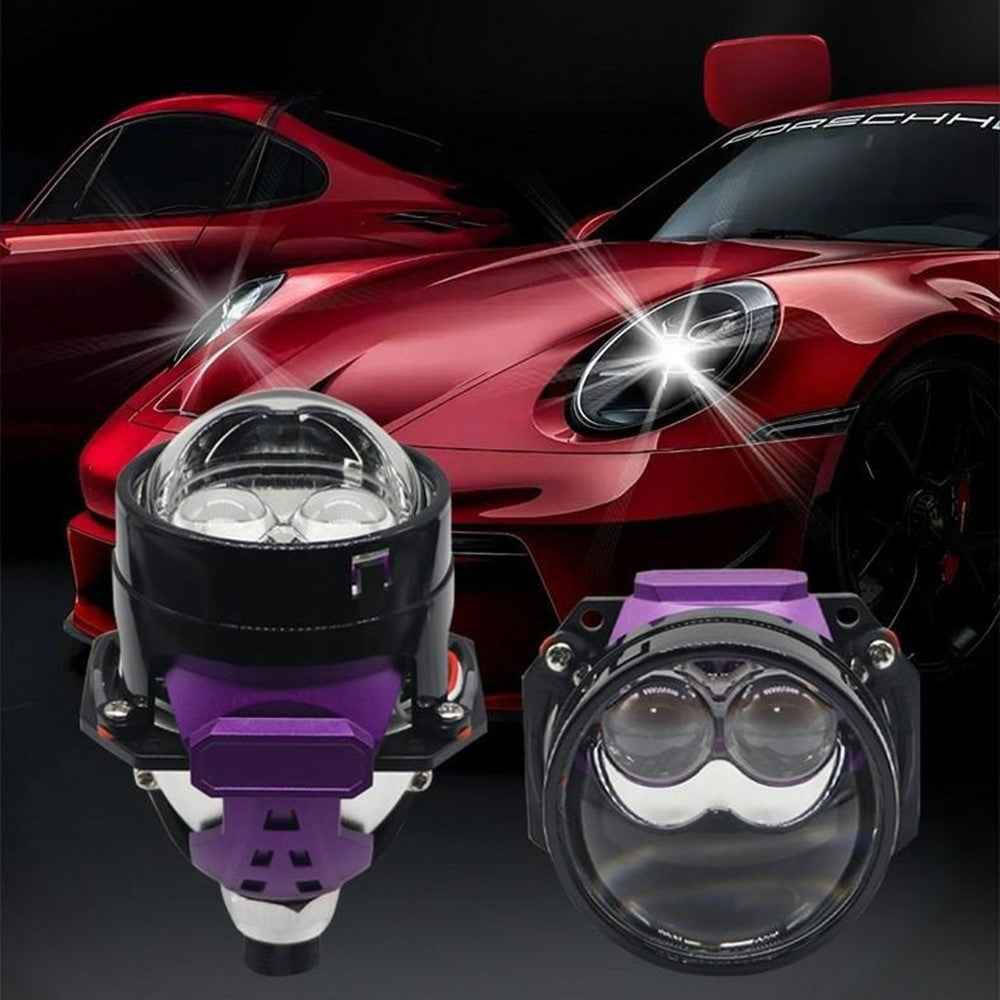2.5 Inch Dual LED Laser Projection Headlight 6500K Waterproof 12V 50W High Low Beam Car Fog Lamp