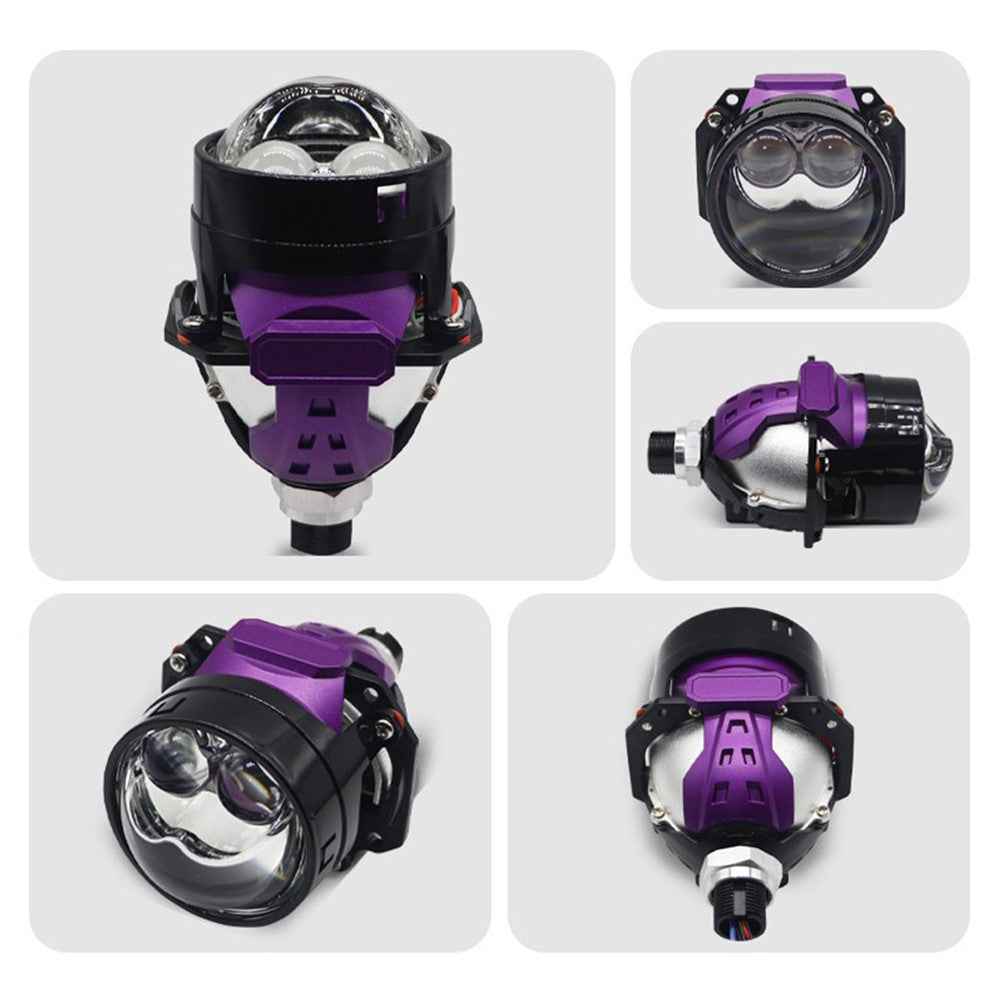 2.5 Inch Dual LED Laser Projection Headlight 6500K Waterproof 12V 50W High Low Beam Car Fog Lamp