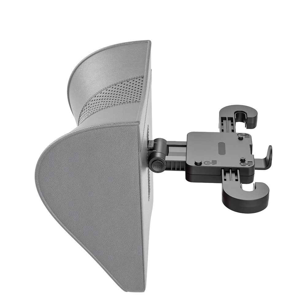 Adjustable PU Leather Car Headrest Pillow 5D Memory Foam Slow Rebound Neck Support Cushion - Grey