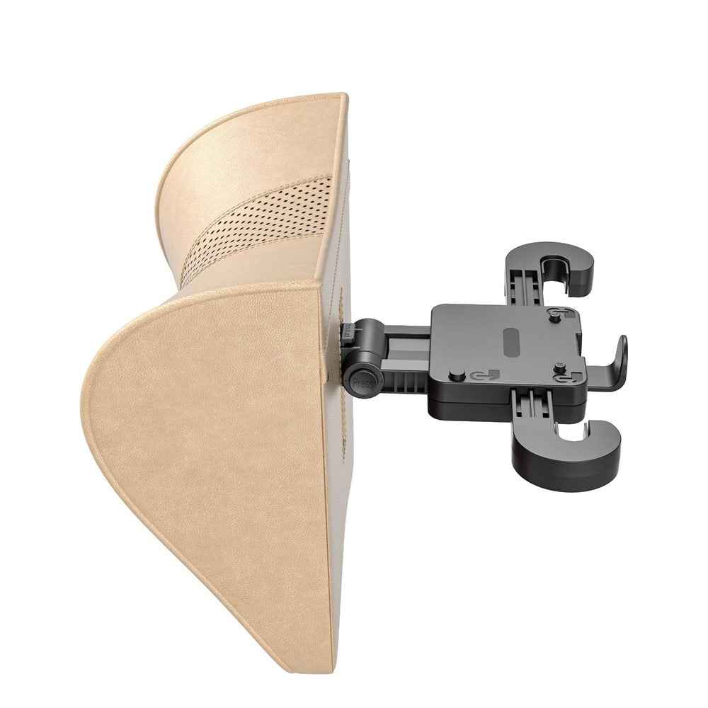 Adjustable PU Leather Car Headrest Pillow 5D Memory Foam Slow Rebound Neck Support Cushion - Light Yellow
