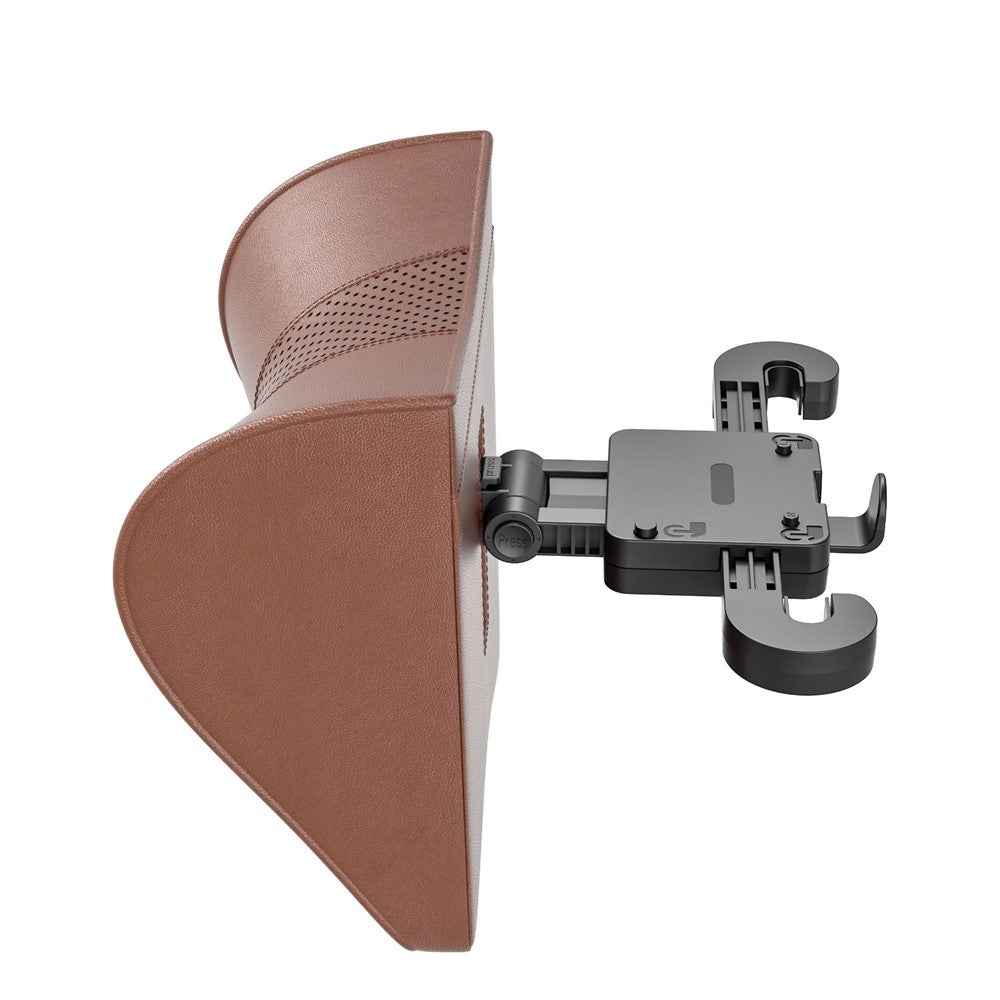 Adjustable PU Leather Car Headrest Pillow 5D Memory Foam Slow Rebound Neck Support Cushion - Brown