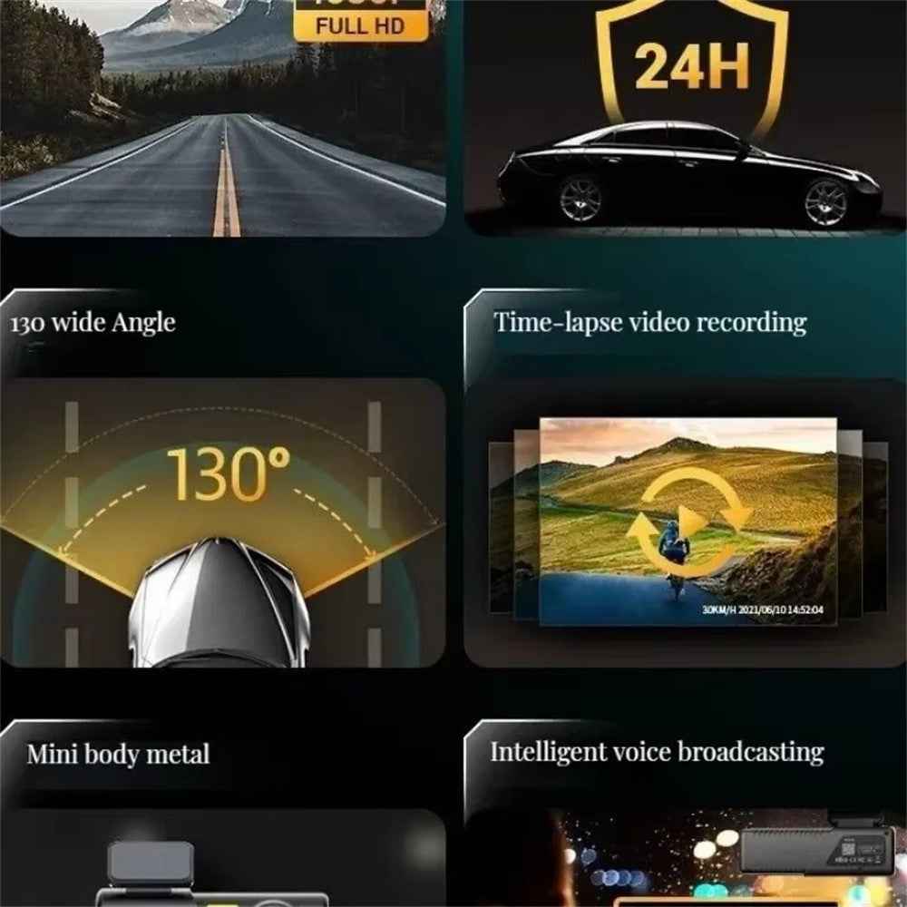 WiFi Car Dash Cam 1080P HD USB Powered Wide Angle Lens Night Vision Loop Recording Car DVR Camera