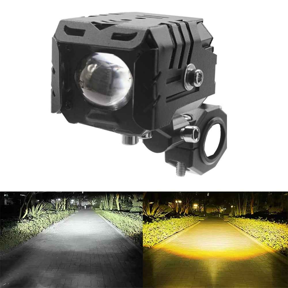 V90 Motorcycle Spotlight 30W IP65 Waterproof Fog Lamp Yellow and White Light Car LED Auxiliary Headlight