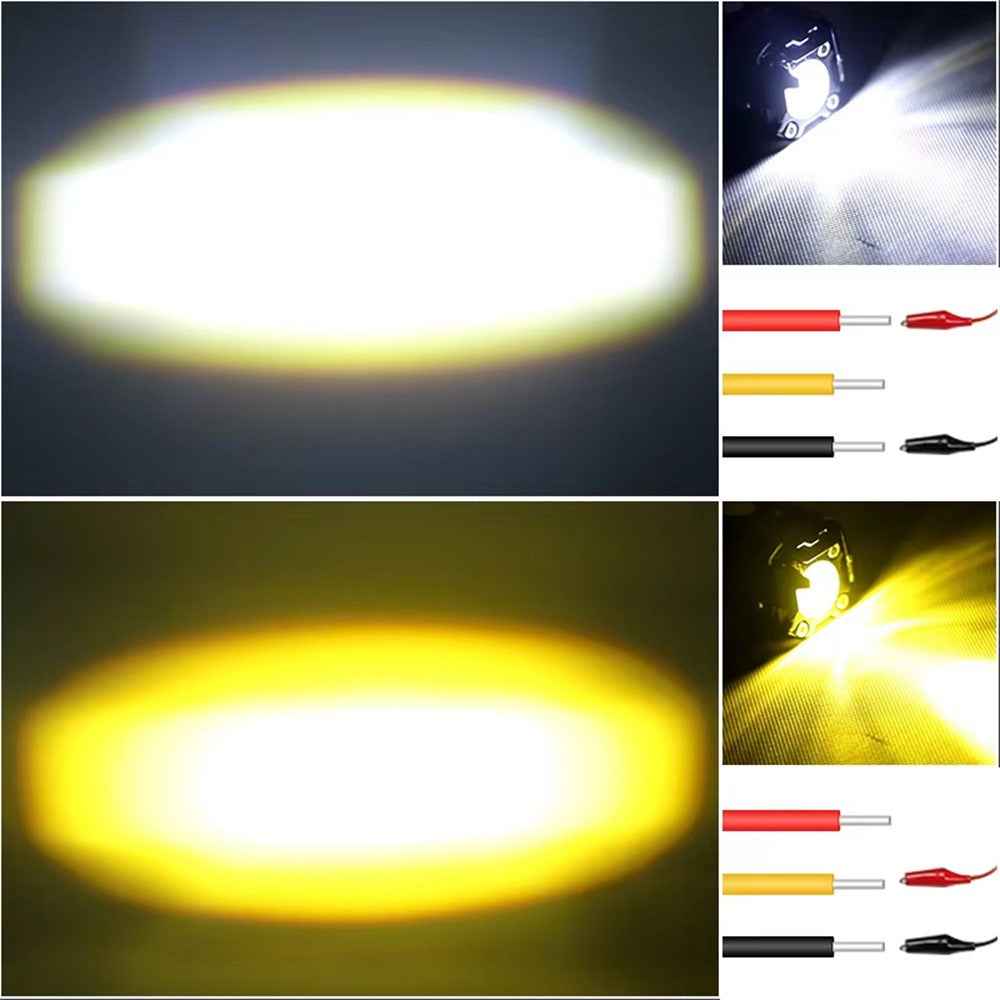 V90 Motorcycle Spotlight 30W IP65 Waterproof Fog Lamp Yellow and White Light Car LED Auxiliary Headlight