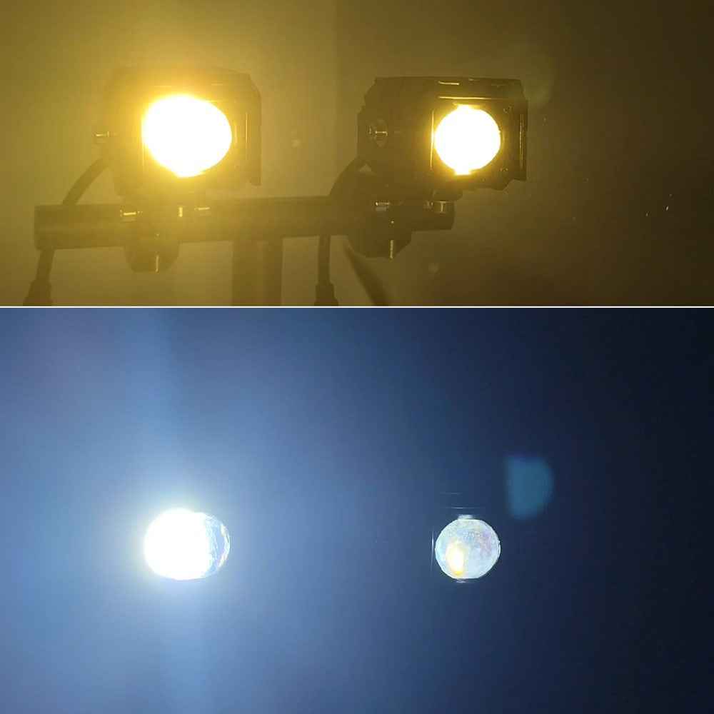 V90 Motorcycle Spotlight 30W IP65 Waterproof Fog Lamp Yellow and White Light Car LED Auxiliary Headlight