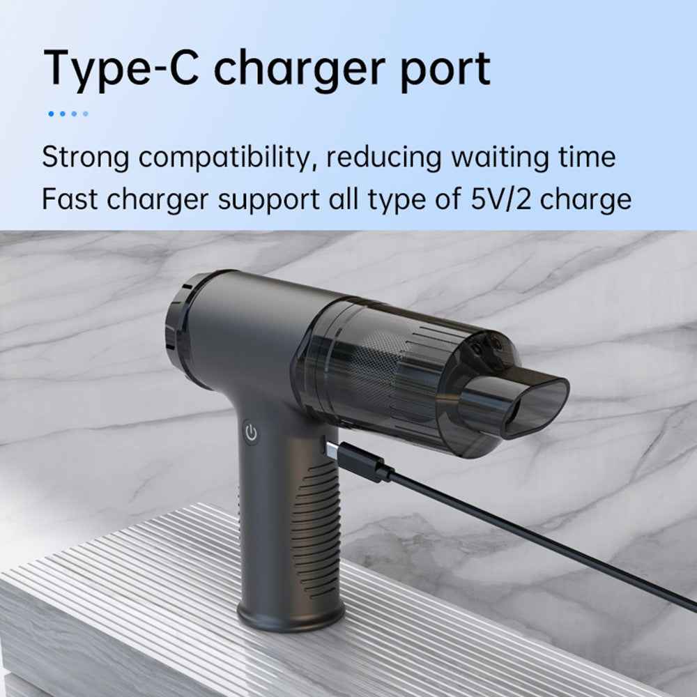V16S Rechargeable Dust Blower Portable Handheld Car Vacuum Cleaner with 200ml Dust Box