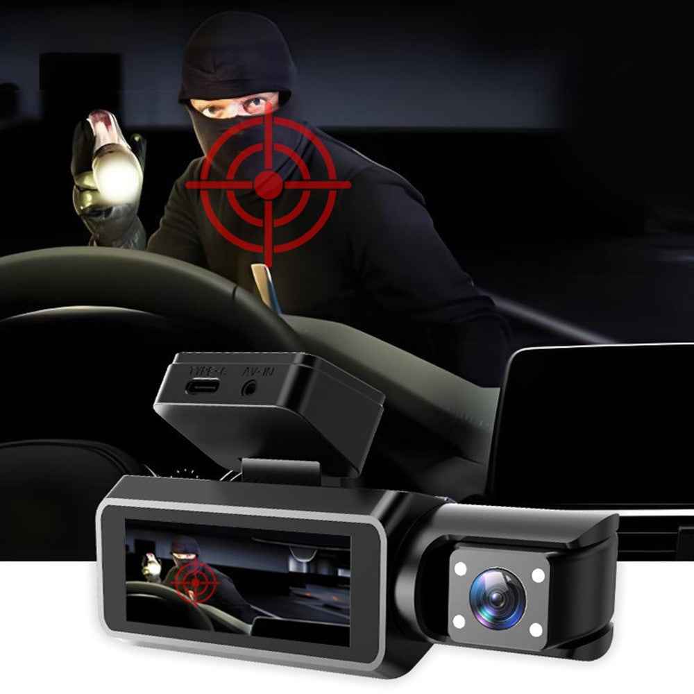 4 Inch IPS Screen 1080P Front and Inside Dual Recording WiFi Dash Cam Night Vision Wide Angle Recording Camera
