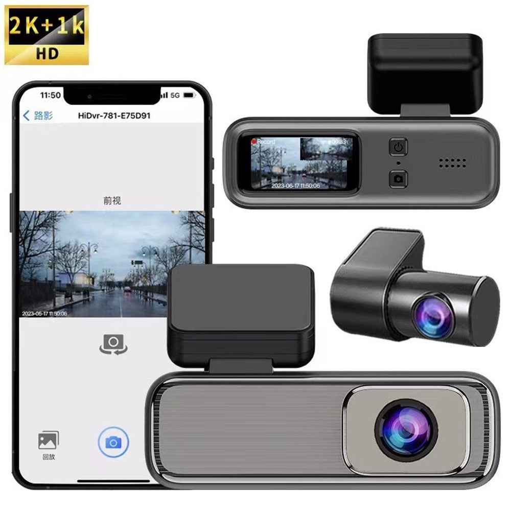 Q6 1.47 Inch Screen 2K Dual Lens Dash Cam Loop Recording WiFi Car Camera Night Vision Recorder