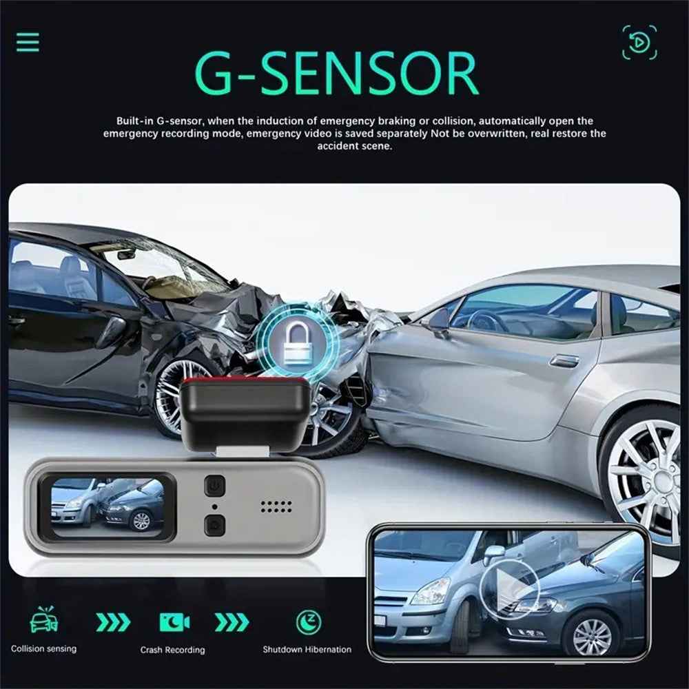 Q6 1.47 Inch Screen 2K Dual Lens Dash Cam Loop Recording WiFi Car Camera Night Vision Recorder