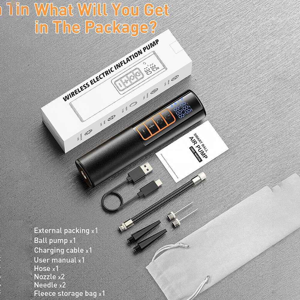 P101 Multifunction Portable Wireless Air Pump Digital Display Car Tire Inflator with LED Light