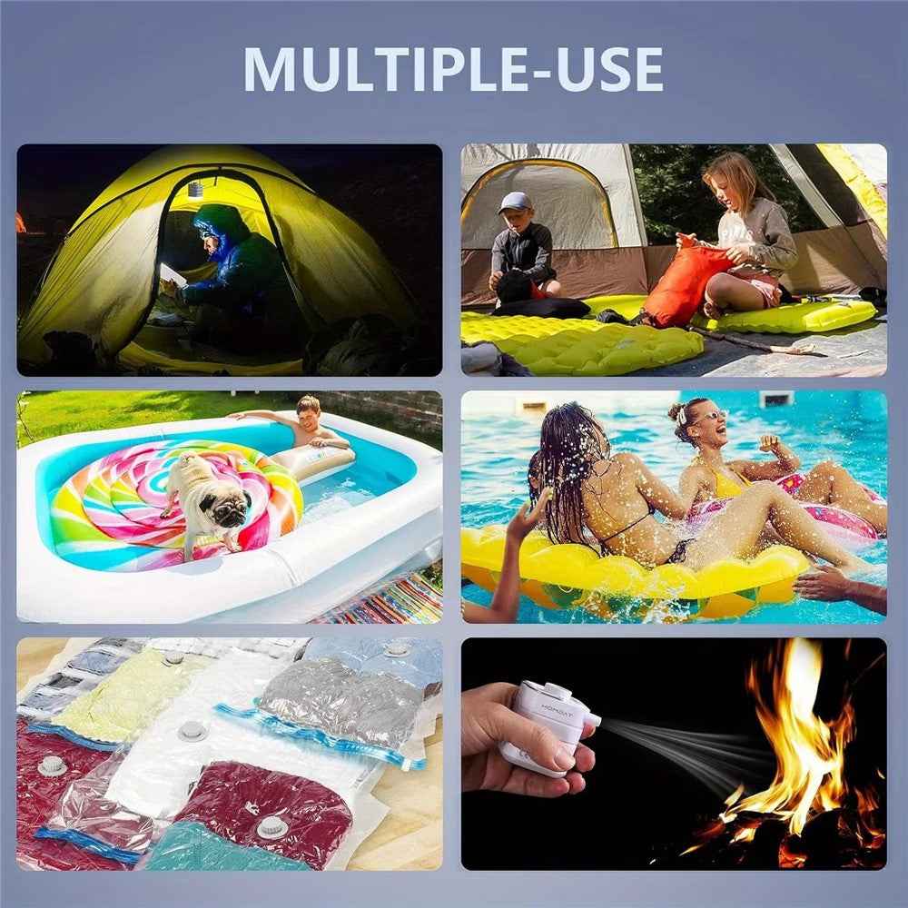 H9728 Portable Wireless Air Pump 35W 3.5kPa Rechargeable Electric Inflator Deflator for Swimming Rings Air Beds