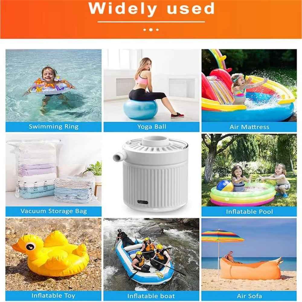H9726 35W 3.5kPa Mini Electric Inflator with LED Light Portable Wireless Air Pump for Swimming Rings Air Beds
