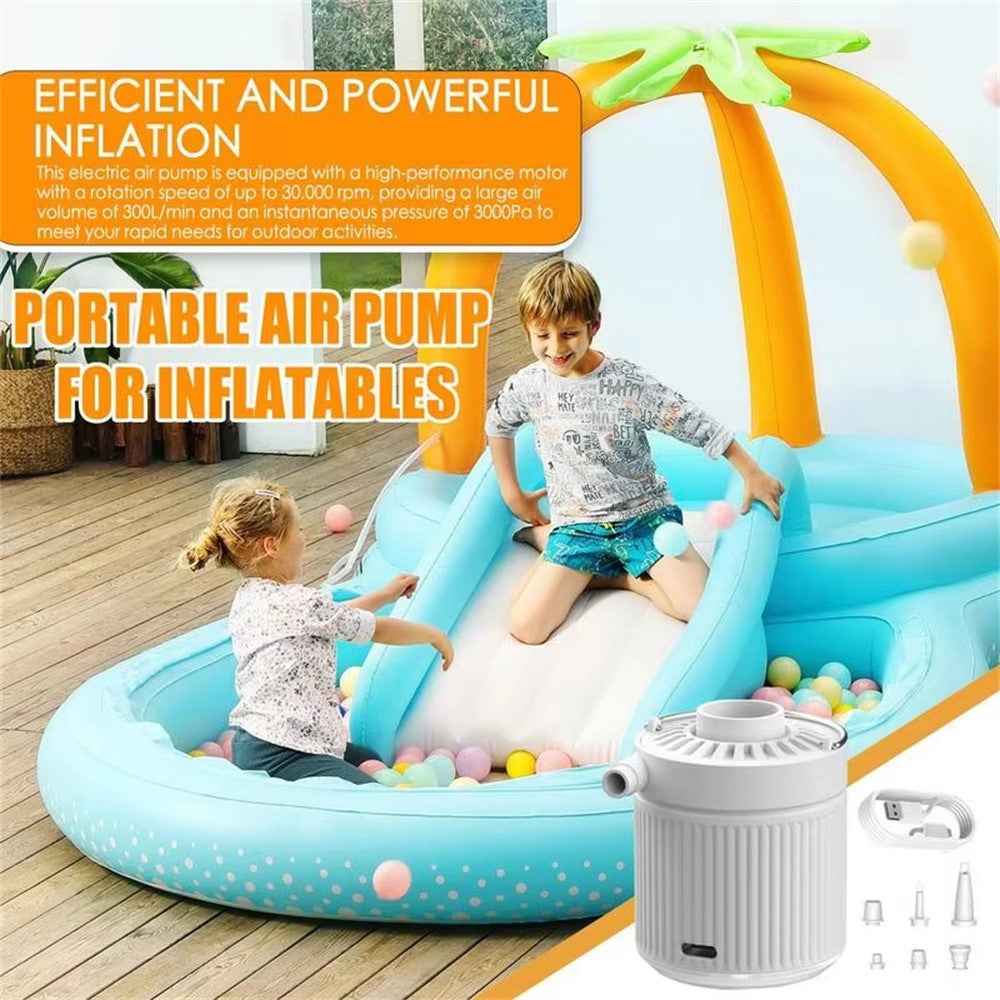 H9726 35W 3.5kPa Mini Electric Inflator with LED Light Portable Wireless Air Pump for Swimming Rings Air Beds