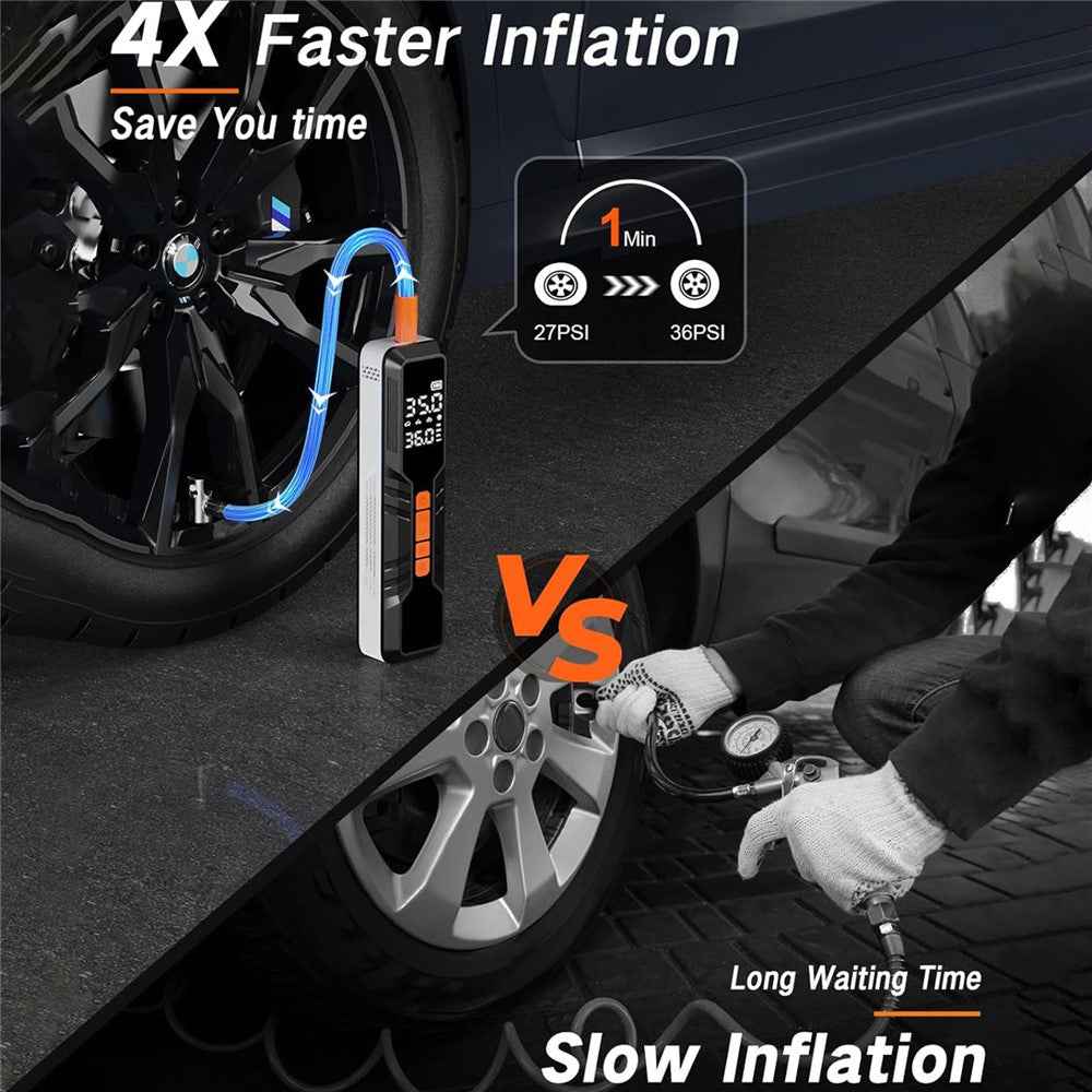 P123 Multifunctional Wireless Smart Inflator with LED Light Digital Display Portable Car Air Pump