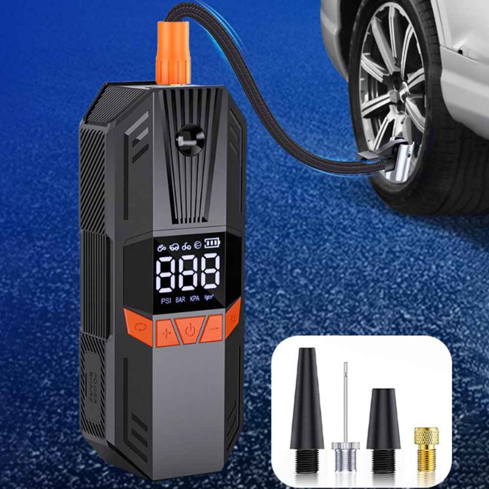 P104 Portable Air Pump Digital Display Wireless Tire Inflator with LED Light for Motorcycle / Electric Bike / Basketball