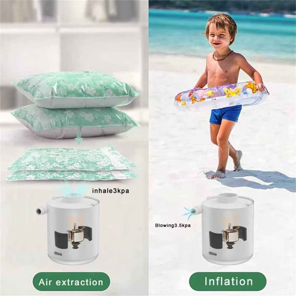 H9725 Portable Wireless Air Pump Rechargeable Electric Inflator Deflator for Swimming Rings / Air Beds