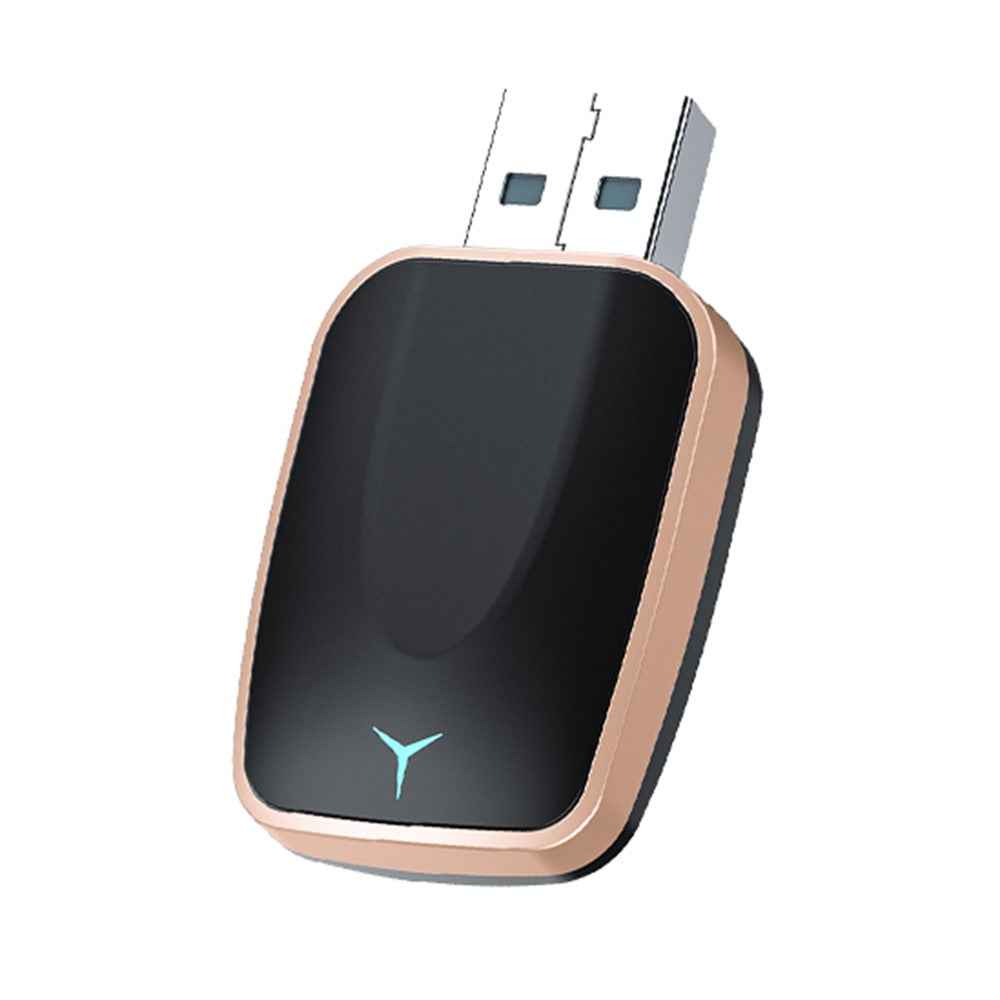 AB051E 2 in 1 CarPlay Android Auto Wireless Adapter Bluetooth-Compatible WiFi Connection USB Dongle - Rose Gold