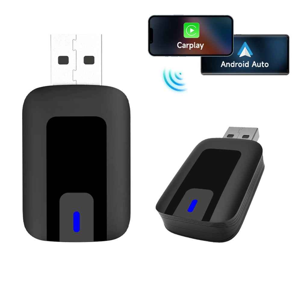 AB025-E CarPlay Android Auto 2 in 1 Wireless Adapter Bluetooth-Compatible WiFi Wired to Wireless Car Converter