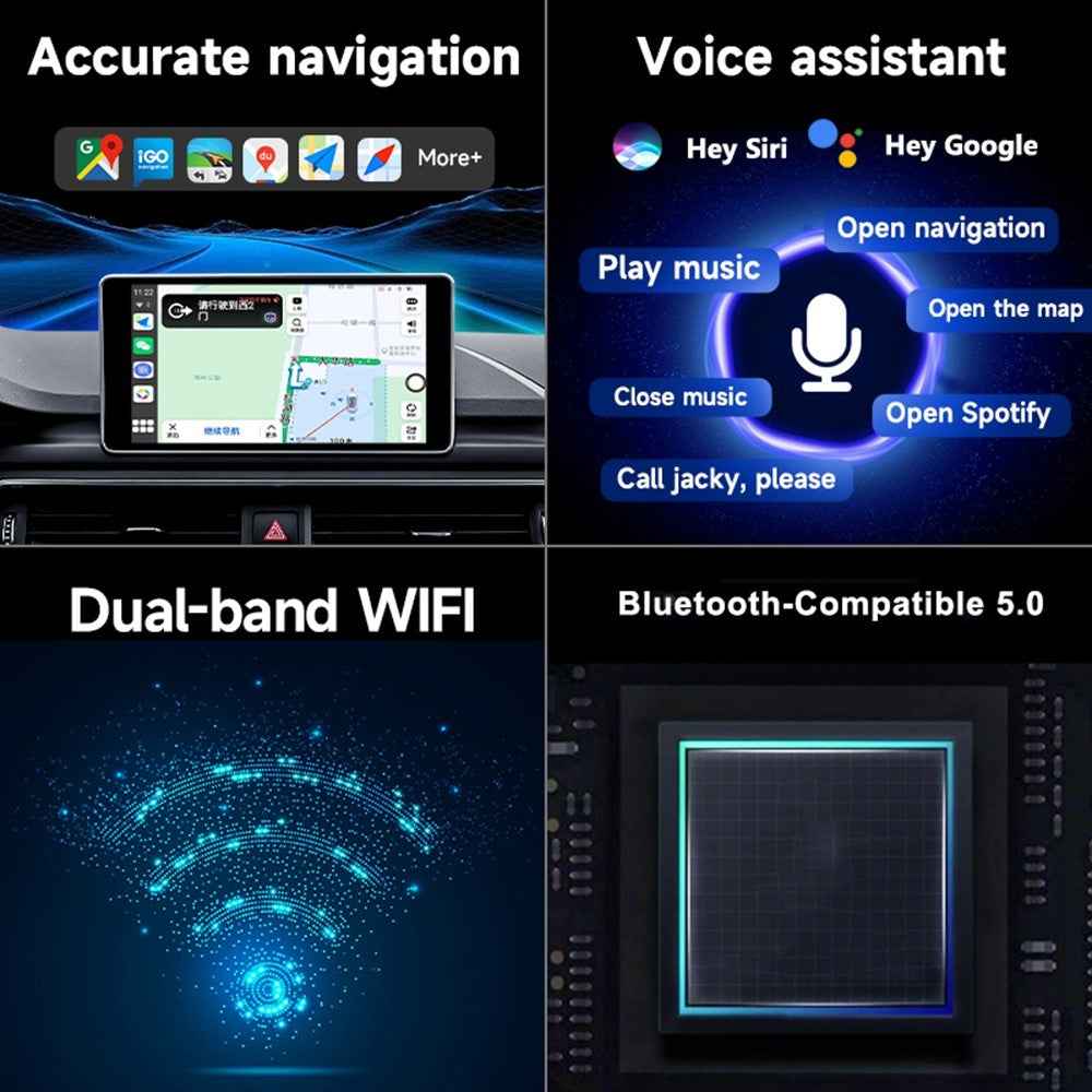 AB038 2+16GB Andriod 12.0 CarPlay Android Auto 3 in 1 Smart Multimedia Adapter Wireless Video Box Support Netflix Youtube