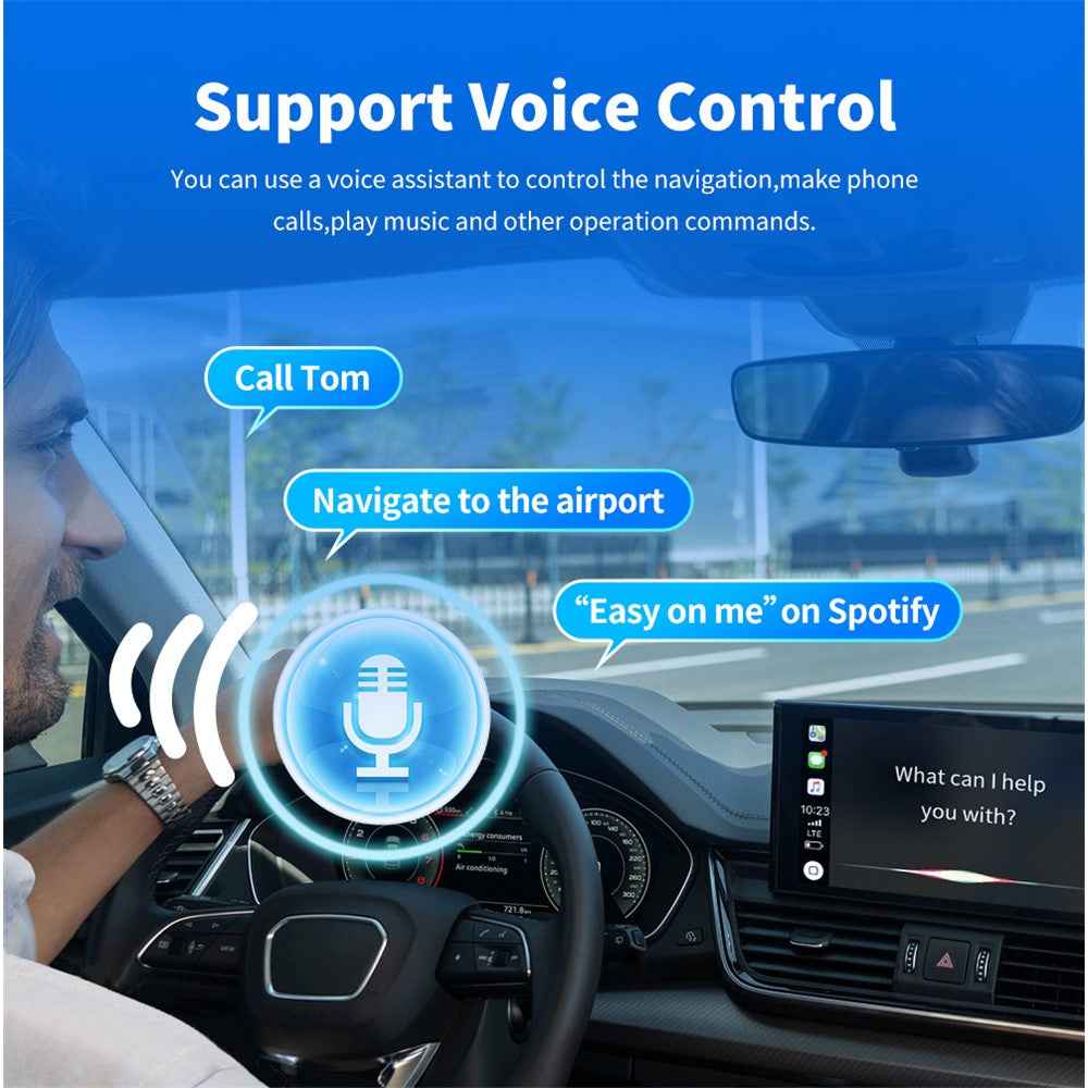 EC02 USB Mini Wired to Wireless CarPlay Box Android Auto 2 in 1 Car Connectivity Box - Silver