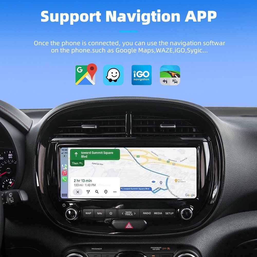 EC02 USB Mini Wired to Wireless CarPlay Box Android Auto 2 in 1 Car Connectivity Box - Silver