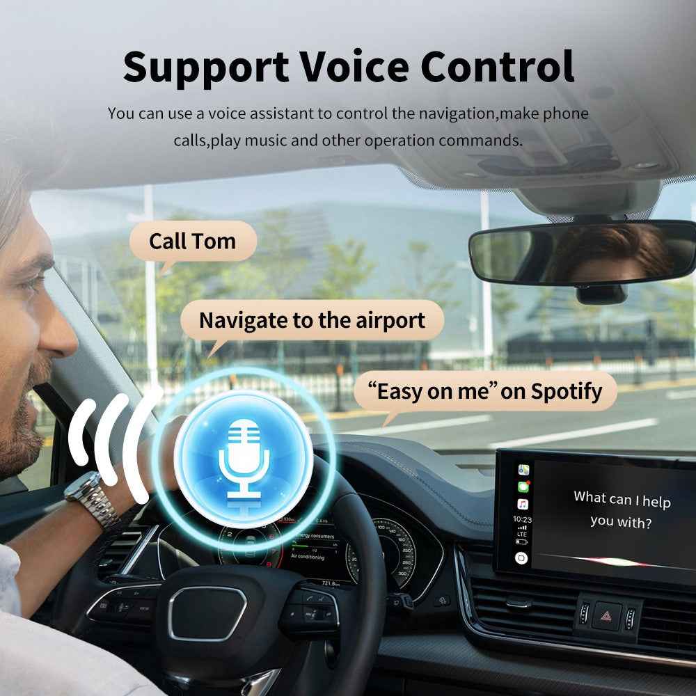 EC02-A USB Mini Wired to Wireless CarPlay Android Auto Adapter 2 in 1 Car Connectivity Box