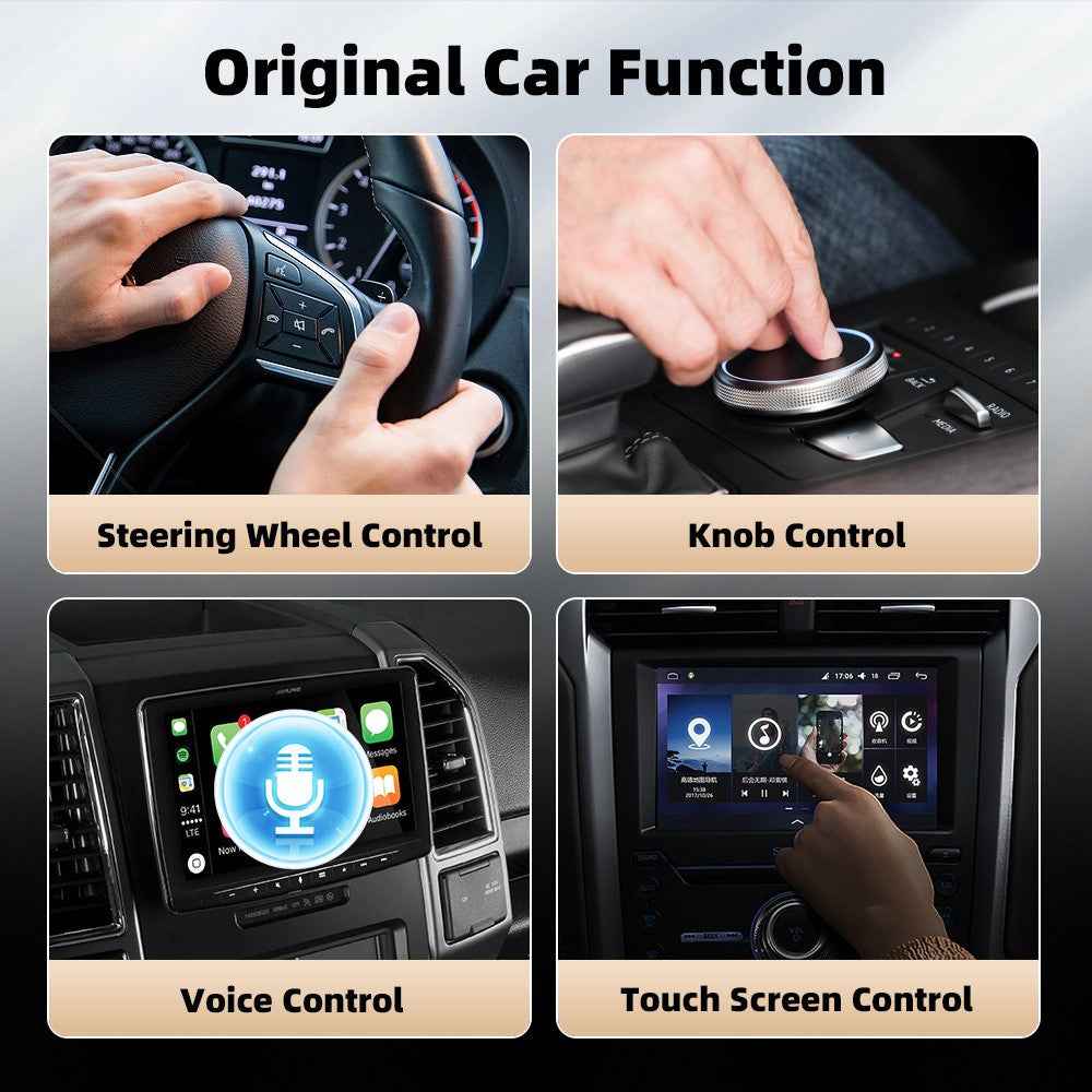 EC02-A USB Mini Wired to Wireless CarPlay Android Auto Adapter 2 in 1 Car Connectivity Box